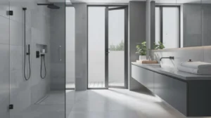 modèles salle de bain grise